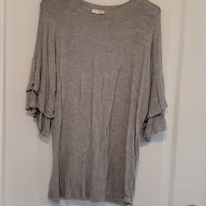 Womens blouse with ruffled sleeves